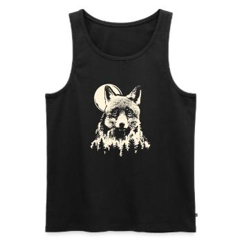 Fox Forest Moon Nature Tree Moonlight Animals Symbol - Men's Premium Organic Tank Top - black - Front - Michal (187cm)