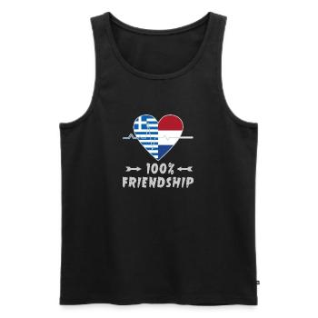 Greece and Netherlands 100% friendship - Men's Premium Organic Tank Top - black - Front - AI Model Male 178 light (178cm)