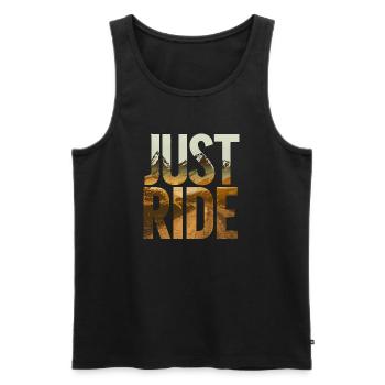 Fahr einfach Mountain Vista - Männer Premium Bio Tank Top - Schwarz - Vorne - Michal (187cm)