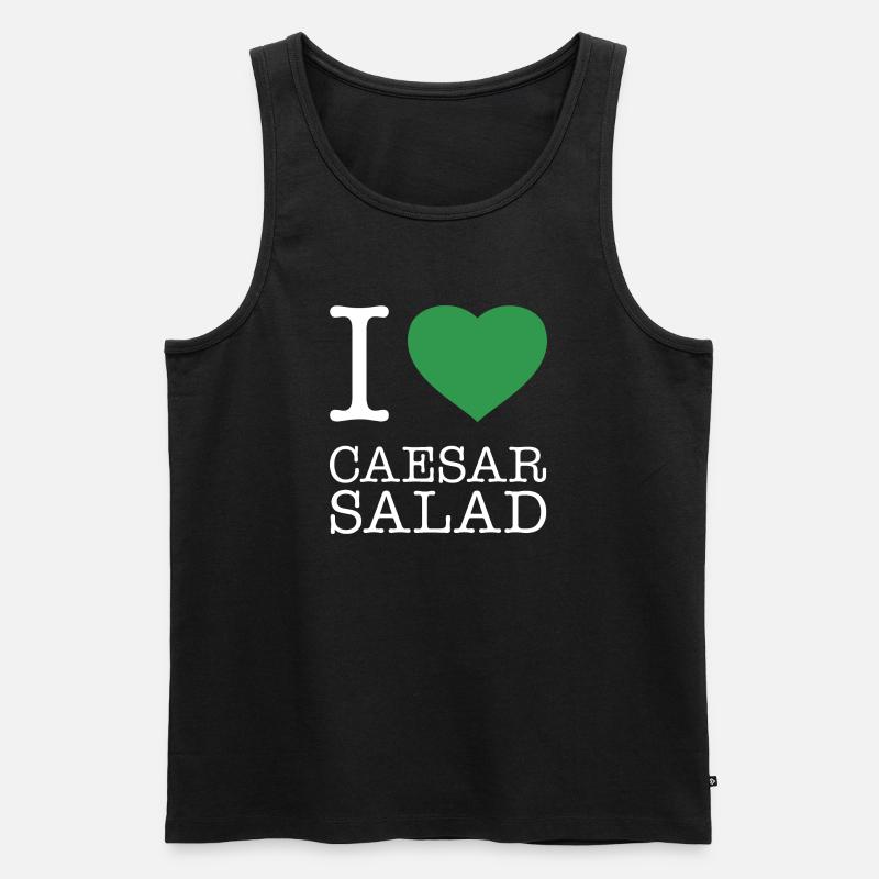 I LOVE CAESAR SALAD - Männer Premium Bio Tank Top - Schwarz