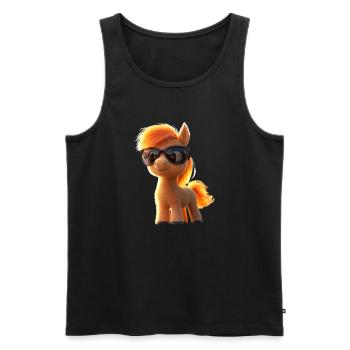 Pony Riding Pony Foal Rider Ponies Riding Pony Farm - Men's Premium Organic Tank Top - black - Front - Michal (187cm)