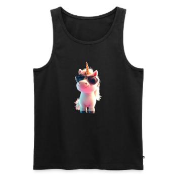 Licorne Cavalier Poney Ferme Chevaux Équitation Licornes - Débardeur bio Premium Homme - noir - Devant - AI Model Male 178 light (178cm)