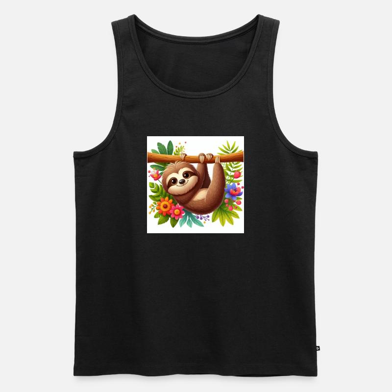 Faultier - Männer Premium Bio Tank Top - Schwarz