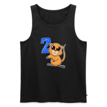2 Birthday Motif Quokka - Two Years Old - Men's Premium Organic Tank Top - black - Front - AI Model Male 178 light (178cm)