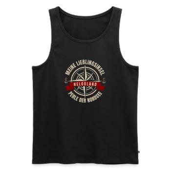 Meine Lieblingsinsel - Helgoland - Männer Premium Bio Tank Top - Schwarz - Vorne - Michal (187cm)