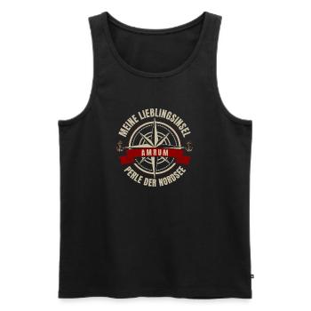 Meine Lieblingsinsel - Amrum - Männer Premium Bio Tank Top - Schwarz - Vorne - AI Model Male 178 light (178cm)