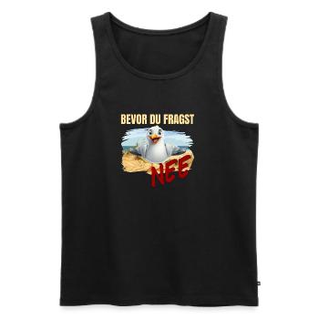 Bevor du fragst - Nee - Männer Premium Bio Tank Top - Schwarz - Vorne - Michal (187cm)