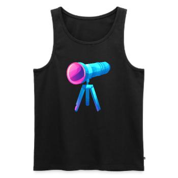 Flat and Colorful Telescope Design - Men's Premium Organic Tank Top - black - Front - AI Model Male 178 light (178cm)