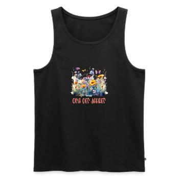 Oma des Jahres! - Männer Premium Bio Tank Top - Schwarz - Vorne - Michal (187cm)
