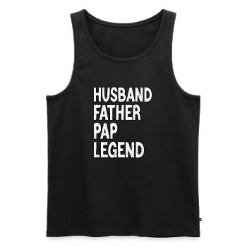 Husband Father Papa Legend Father's Day - Men's Premium Organic Tank Top - black - Front - AI Model Male 178 light (178cm)