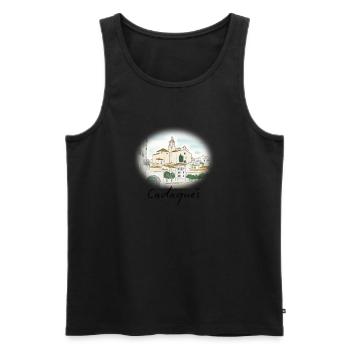 Cadaqués Aquarell - Männer Premium Bio Tank Top - Schwarz - Vorne - AI Model Male 178 light (178cm)
