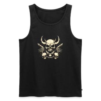 Schädel - Männer Premium Bio Tank Top - Schwarz - Vorne - AI Model Male 178 light (178cm)