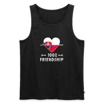 Slowakei und Polen 100% Freundschaft - Männer Premium Bio Tank Top - Schwarz - Vorne - Michal (187cm)