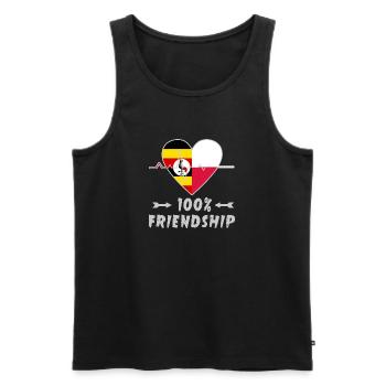 Uganda und Polen 100% Freundschaft - Männer Premium Bio Tank Top - Schwarz - Vorne - AI Model Male 178 light (178cm)