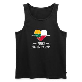 Lithuania and Poland 100% friendship - Men's Premium Organic Tank Top - black - Front - Michal (187cm)