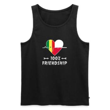 100 % amitié entre le Sénégal et la Pologne - Débardeur bio Premium Homme - noir - Devant - Michal (187cm)