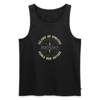 Island of Dreams - Fehmarn - Männer Premium Bio Tank Top - Schwarz - Vorne - AI Model Male 178 light (178cm)