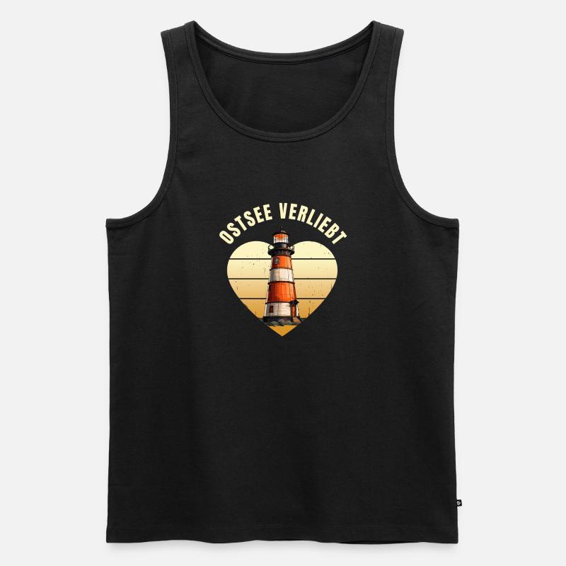 Ostsee verliebt - Männer Premium Bio Tank Top - Schwarz