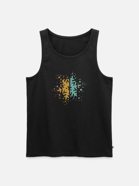 retro Schneeflocke WInteroutfit Weihnachten Symbol - Männer Premium Bio Tank Top - Schwarz
