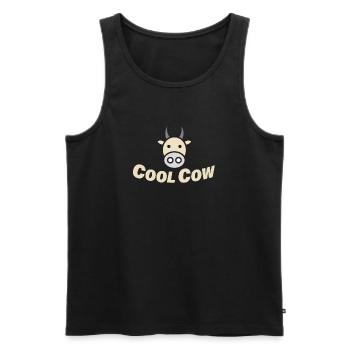 COOL COW - Men's Premium Organic Tank Top - black - Front - AI Model Male 178 light (178cm)