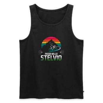 Passo delle Stelvio Radfahren Design - Männer Premium Bio Tank Top - Schwarz - Vorne - AI Model Male 178 light (178cm)