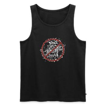Please do not take photos - Men's Premium Organic Tank Top - black - Front - Michal (187cm)