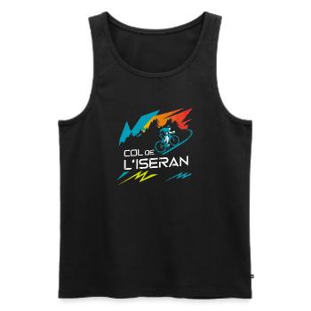 Col de l’Iseran Cycling Art - Men's Premium Organic Tank Top - black - Front - AI Model Male 178 light (178cm)