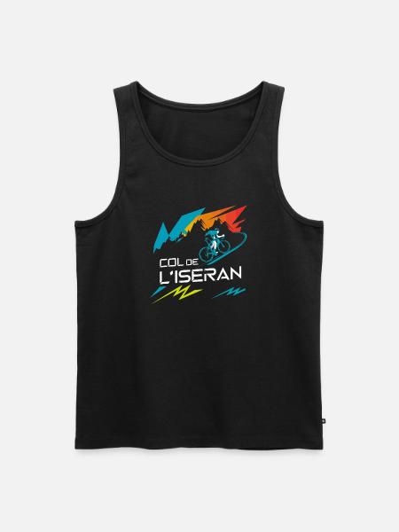 Col de l’Iseran Cycling Art - Men's Premium Organic Tank Top - black