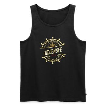 Mein Herz schlägt Wellen - Hiddensee - Männer Premium Bio Tank Top - Schwarz - Vorne - Michal (187cm)