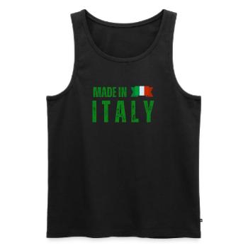 Fabriqué en Italie, fierté italienne - Débardeur bio Premium Homme - noir - Devant - AI Model Male 178 light (178cm)