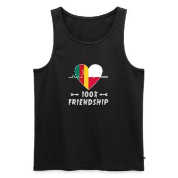 Kamerun und Polen 100% Freundschaft - Männer Premium Bio Tank Top - Schwarz - Vorne - Michal (187cm)