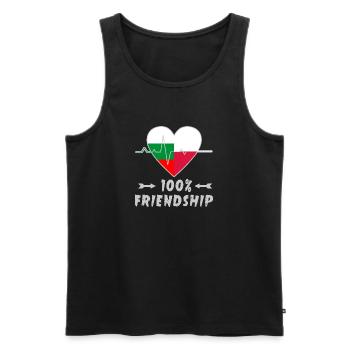 Bulgaria and Poland 100% friendship - Men's Premium Organic Tank Top - black - Front - AI Model Male 178 light (178cm)