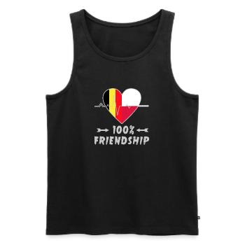 Belgium and Poland 100% friendship - Men's Premium Organic Tank Top - black - Front - Michal (187cm)
