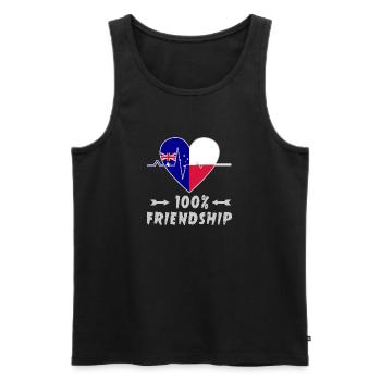 L'Australie et la Pologne : amitié à 100 % - Débardeur bio Premium Homme - noir - Devant - AI Model Male 178 light (178cm)