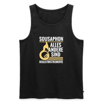 Sousaphon kein Begleitinstrument Sousaphnist - Männer Premium Bio Tank Top - Schwarz - Vorne - AI Model Male 178 light (178cm)