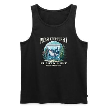 Whales and plastic - Men's Premium Organic Tank Top - black - Front - AI Model Male 178 light (178cm)