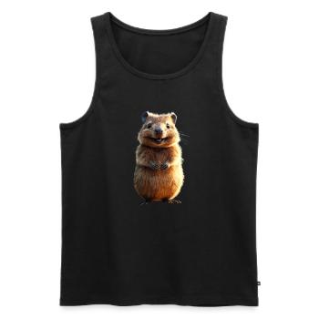 Quokka Be Quokka Heureux Australie Sourire Quokkas - Débardeur bio Premium Homme - noir - Devant - AI Model Male 178 light (178cm)