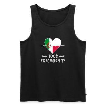 100 % amitié entre l'Algérie et la Pologne - Débardeur bio Premium Homme - noir - Devant - AI Model Male 178 light (178cm)