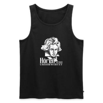 Komponist Beethoven taub Hören wird überbewertet - Männer Premium Bio Tank Top - Schwarz - Vorne - Michal (187cm)