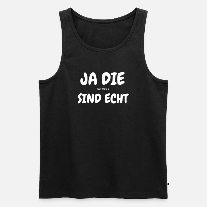 TATTOOS Sind echt - Männer Premium Bio Tank Top - Schwarz