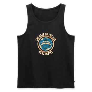 The Gate to the Sea - Besnsersiel - Männer Premium Bio Tank Top - Schwarz - Vorne - Michal (187cm)