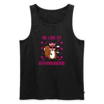 Lustiges Eichhörnchen - Männer Premium Bio Tank Top - Schwarz - Vorne - AI Model Male 178 light (178cm)