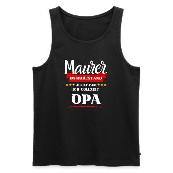Maurer Opa - Männer Premium Bio Tank Top - Schwarz - Vorne - Michal (187cm)