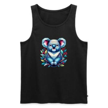 Koala - Männer Premium Bio Tank Top - Schwarz - Vorne - AI Model Male 178 light (178cm)