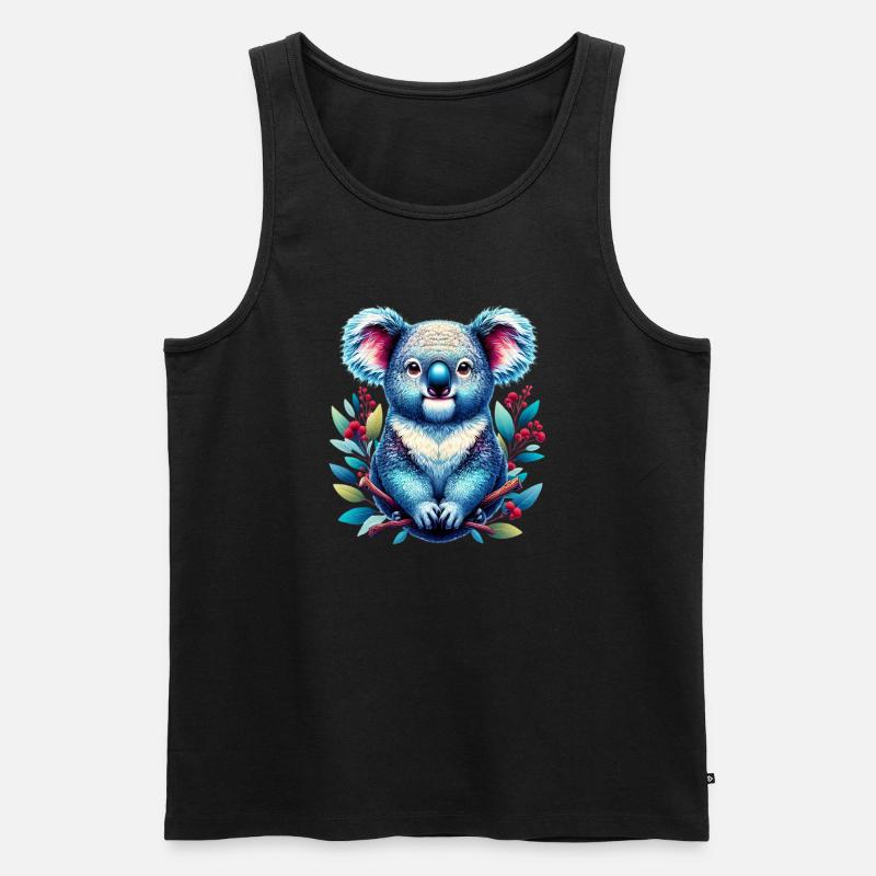 Koala - Männer Premium Bio Tank Top - Schwarz
