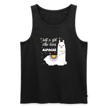 Alpaka Liebe - Männer Premium Bio Tank Top - Schwarz - Vorne - Michal (187cm)