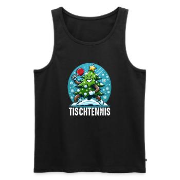 Ping Pong Arbre de Noël Costume Arbre de Noël Père Noël - Débardeur bio Premium Homme - noir - Devant - AI Model Male 178 light (178cm)