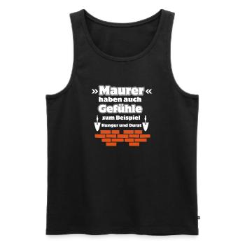 Maurer Gefühle - Männer Premium Bio Tank Top - Schwarz - Vorne - Michal (187cm)