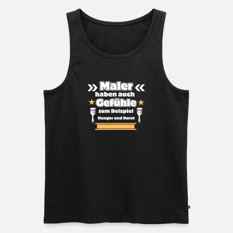 Maler Gefühle - Männer Premium Bio Tank Top - Schwarz