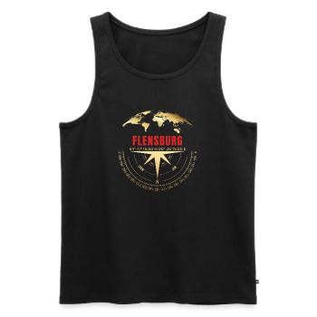 Koordinaten Flensburg - Männer Premium Bio Tank Top - Schwarz - Vorne - Michal (187cm)